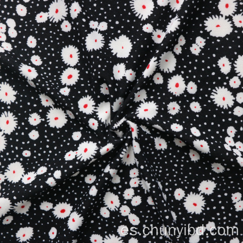 Pequeño hermoso patrón de flores adecuado para camiseta de verano/vestido impreso Two lateral Peach Single Jabersey